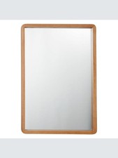 John Lewis Rounded Corners Wood Frame Wall Mirror, 54 x 79cm, Oak