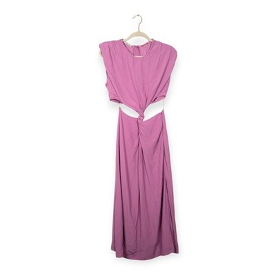 Scotch & Soda Women's Dress Pink Park In Bloom Cut Out Midi Summer Size L
