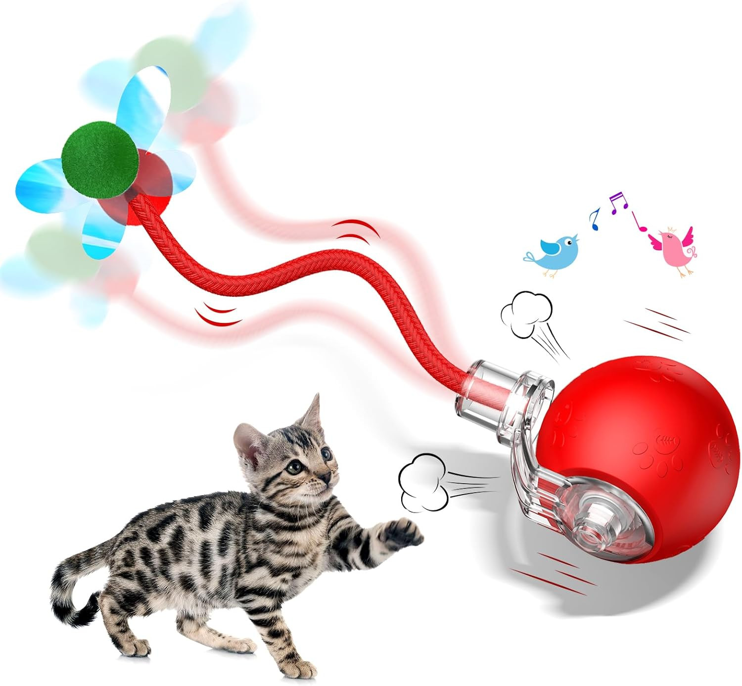 Pallina Gatto Automatica 2025: Gioco Interattivo USB 2 Modalità Novità