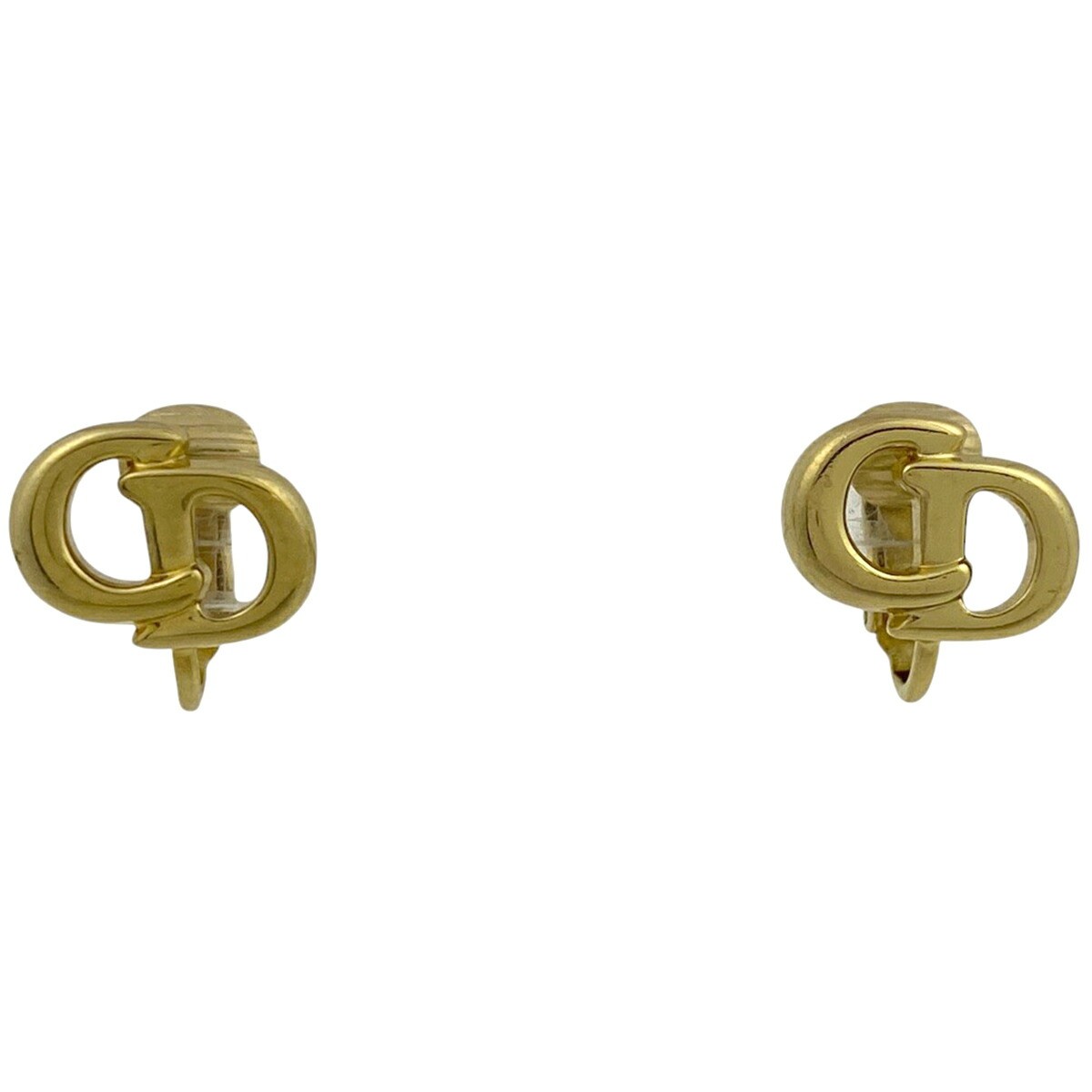 Dior Logo CD GP Gold Earrings for Women Pre-Owned Luxury