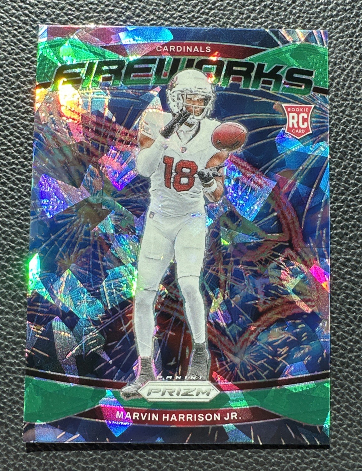 2024 Panini Prizm Marvin Harrison Jr Fireworks Green Cracked Ice RC SP #20 💎🔥