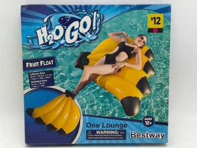 H2O Go! Inflatable Banana Fruit Float Lounge For Pool Or Beach Ages 12+ By Bestw