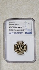 2019 W $5 American Legion FR PF70 NGC UC Gold Coin