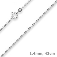 1,4Mm Veneziakette Silberkette Collier Halskette Aus 925 Silber Rhodiniert 42Cm