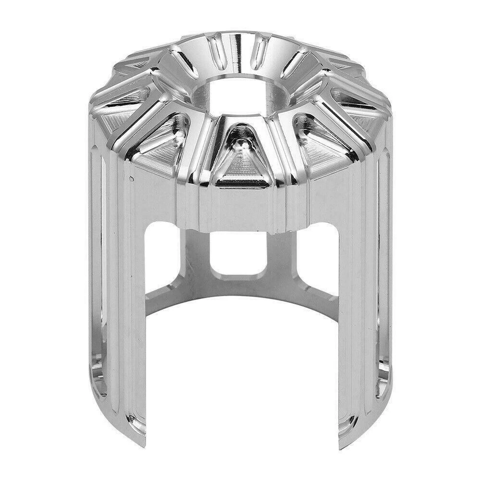 Tapa de filtro de aceite de aluminio CNC cromado para Harley Softail Dyna Fatboy Foto 3 de 4