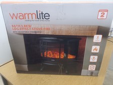 Electric Stove Fireplace Log Burning Flame Effect Heater Freestanding 1.8kW
