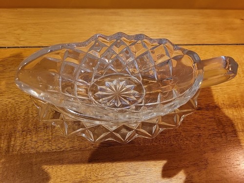 Vintage 1930s pressed glass retro art deco diamond design sauce/gravy boat - Picture 2 of 10
