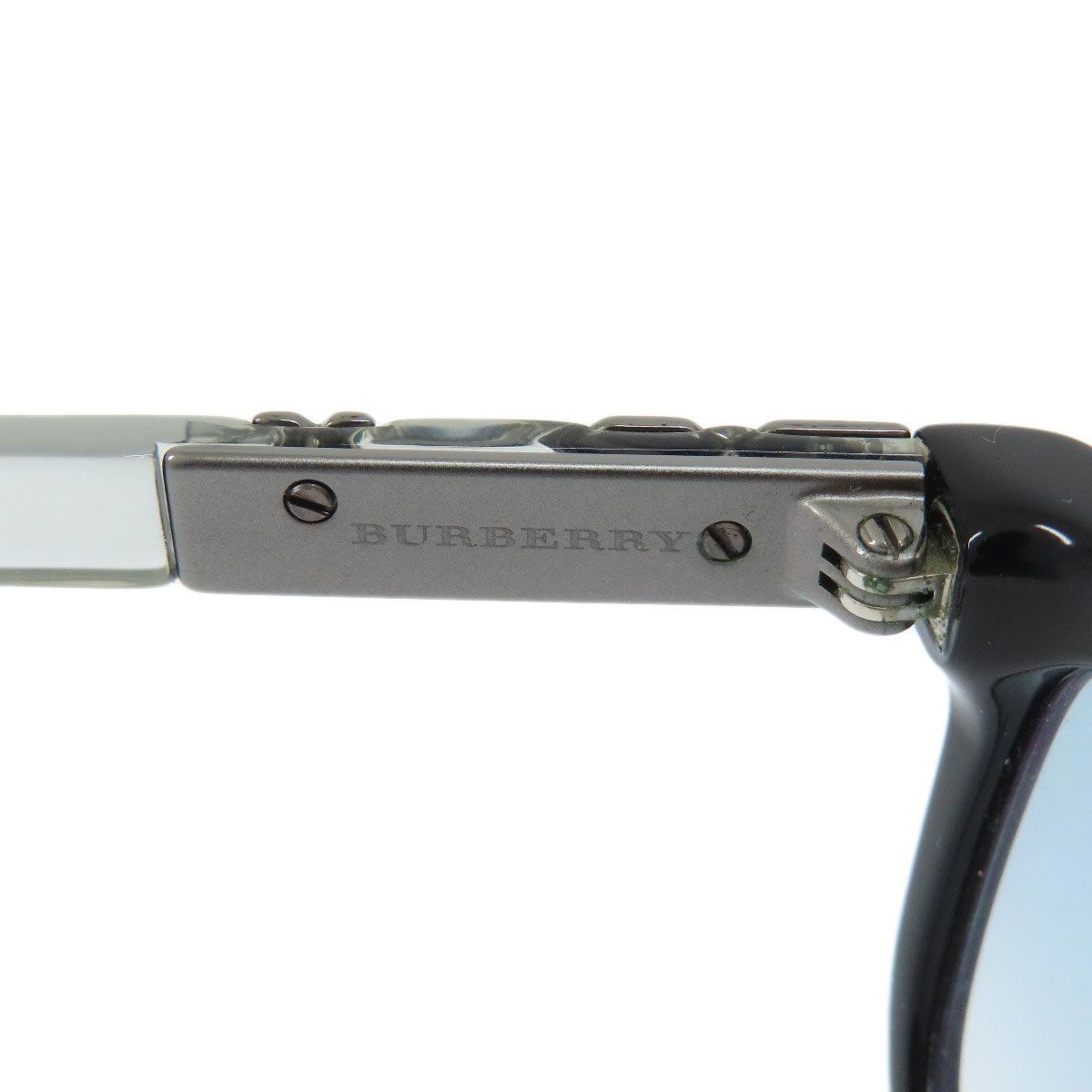 Burberry Rectangle Sunglasses Black Frame White T… - image 10