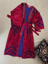 Hand embroidered chapan/Uzbek suzani coat/Boho jacket/ethnic abaya/Purple kimono