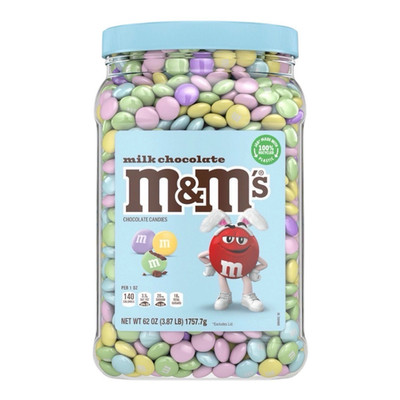 M&M's Milk Chocolate Candies Easter Jar 62 oz, Chocolate Sweet & Assortment