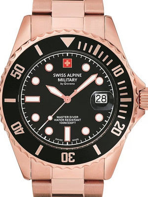 Swiss Alpine Military 7053.1167 Rose Gold Tone Men's Watch Swiss Made