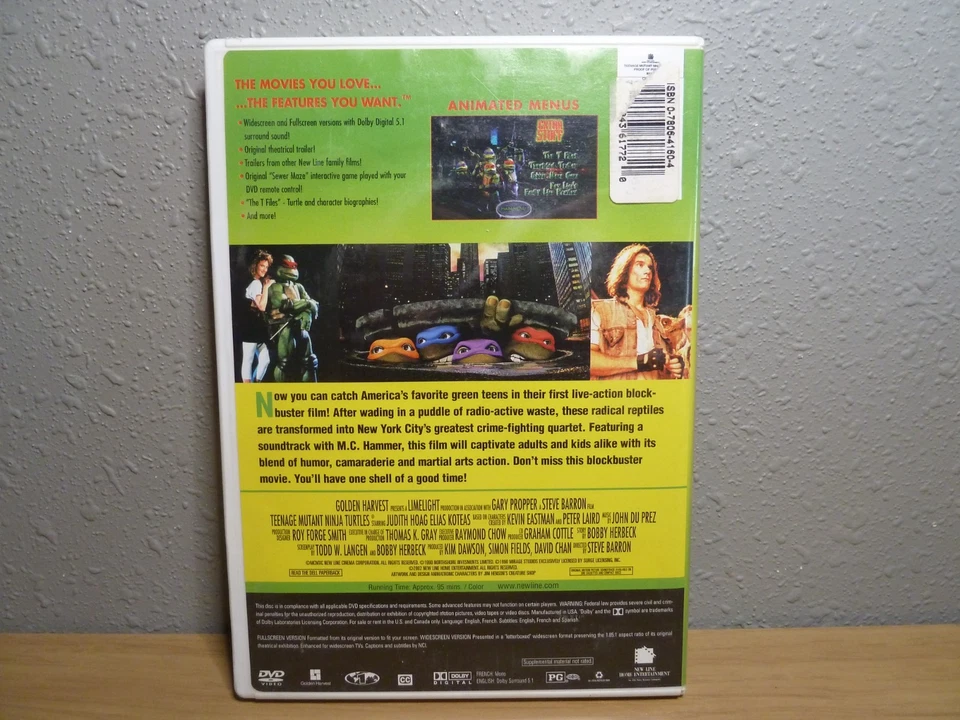 Teenage Mutant Ninja Turtles (TMNT) - DVD Movie classic, Original (1990) - Image 2 of 2
