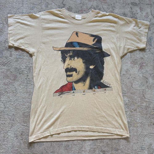 TRUE Vtg 80s Frank Zappa Face Print Barking Pumpkin North American Tour T-Shirt