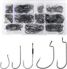 Dr.Fish Bass Hook Assortment, EWG, 300 Pieces(5 Types*3 Sizes*20 Pieces) 