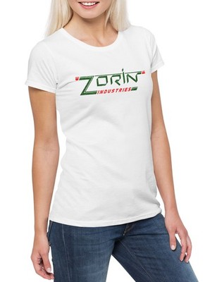 Zorin Industries I Damen T-Shirt James Company Logo Sign MI6 Bond A View To