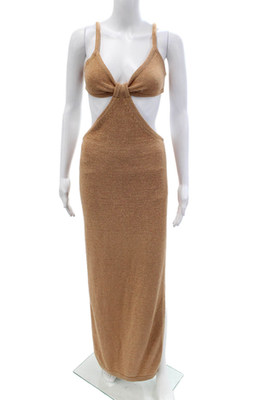 Beige Botany Womens Tan Maxi Sweater Dress Sleeveless Size S | eBay