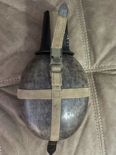 WW2 German Canteen D.R.G.M HRE43 Wood / Aluminum Military