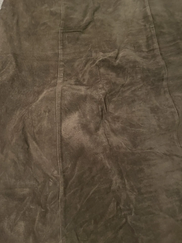 Длинная оливковая плюс размер натуральная замшевая юбка размер 22 холодная вода ручей кожа б/у - Изображение 3 из 4