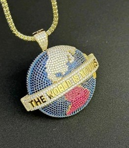 Authentic Celestial Sphere 3Ct Lab- Created Multi- Gem Gold Plated Talisman