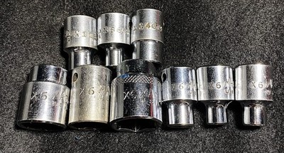 Mac Tools X6 3/8'' Drive 6-Point 9PC Chrome Shallow Socket Set (READ DESCRIPTION)