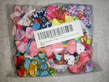 100 Pack Small Dog Hair Bows – Bowknot Grooming Bands for Puppies & Yorkie