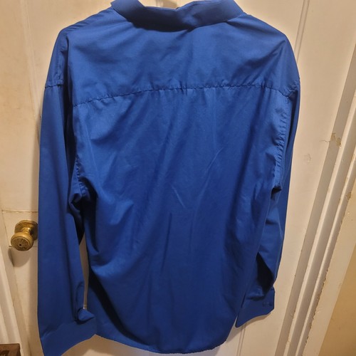 Camisa Berlioni Italia Para Hombres Manga Larga Con Botones Azul X-Grande - Imagen 7 de 7