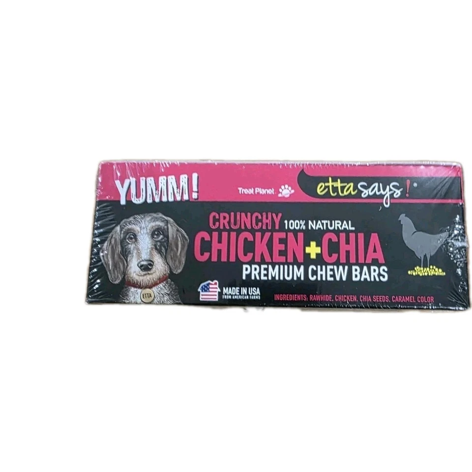 Etta Says! Barras de mastigar crocantes premium ~ 100% natural ~ frango e chia ~ - Imagem 3 de 4