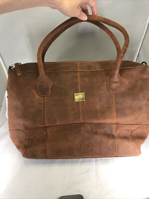 Wild Hook Vintage Leather Weekender Travel Carry On Shoulder Bag