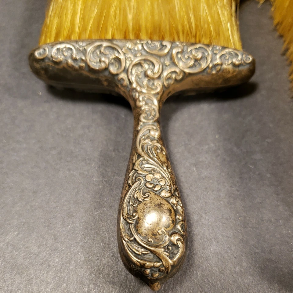 ANTIGUO JUEGO DE PINCELES DE DOS PIEZAS DE PLATA ESTERLINA WALLACE RW & S FIRMADO, MARCADO 925 Foto 4 de 4