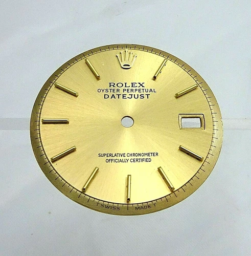 18k Rolex Datejust Non Quick Piepan Champagne Watch Dial Part 1601 1600 1611