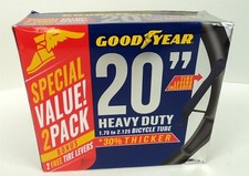 Goodyear 20" Bicycle Tube - 2-Pack Heavy Duty Rubber Bike Tubes
