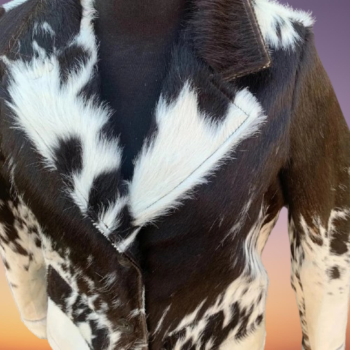 PONY Giacca donna pelle bovina capelli naturali pelle di cavallo stile western blazer cappotto