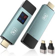 Wireless Hdmi Transmitter and Receiver HD Extender Plug & Play W/ LED Screen