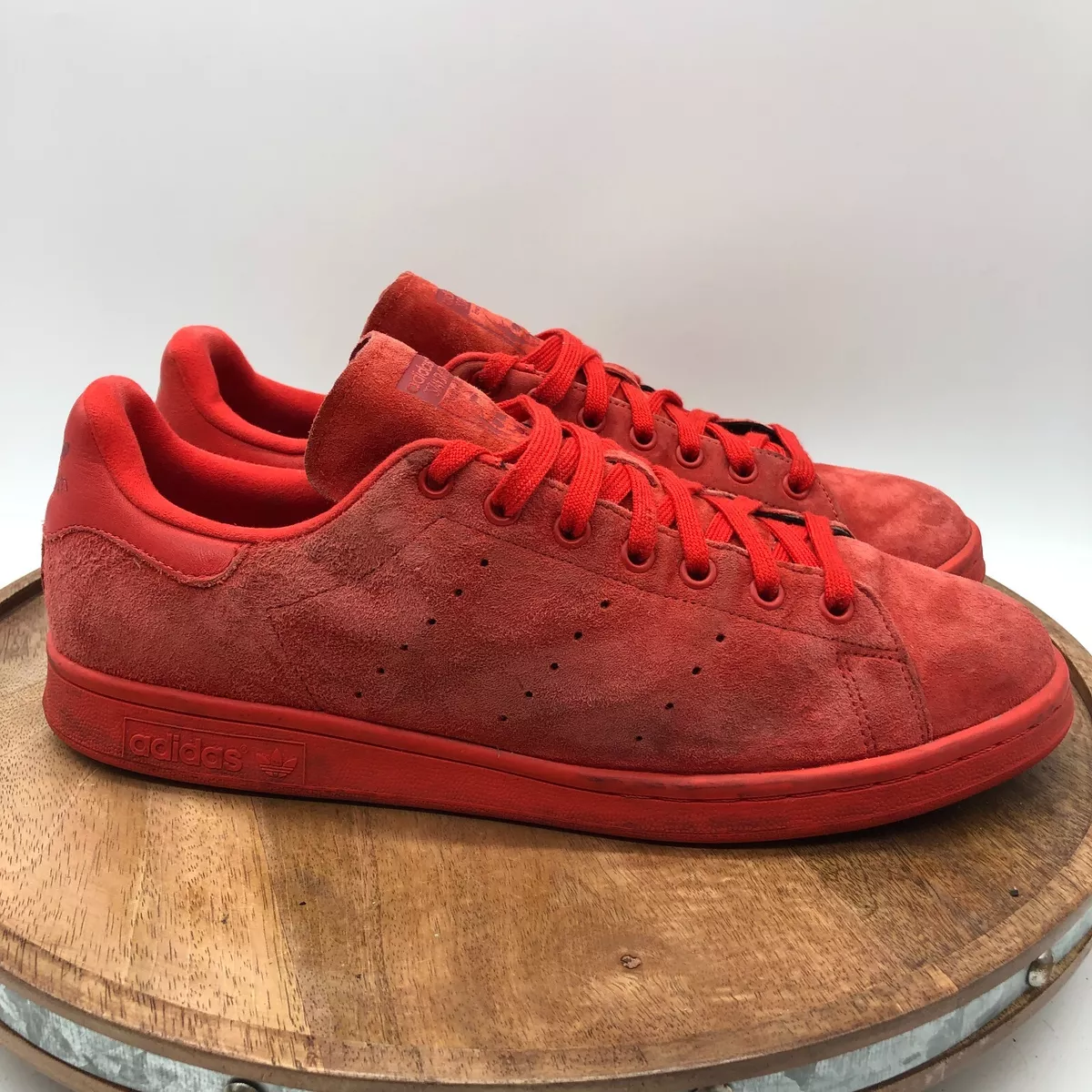 Adidas Stan Smith Power Red S75109 Men s Suede Sneakers Shoe