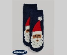 Old Navy Kids Holiday Cozy Grip Socks, One Size, Non-Slip Warm Santa Claus NWT