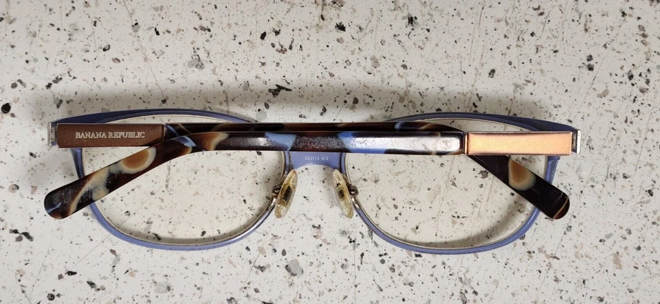 Banana Republic "Heloise" Powder Blue Marble Print Frames Eyelasses Used Nice - Image 2 of 4
