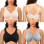 Cotton Wireless Plus Size Full Coverage Sleep Unlined Minimizer Figure Bra 32-52