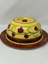 Temp-tations Tara Domed Appetizer Plate Cucina Pattern, Retired EUC cake plate