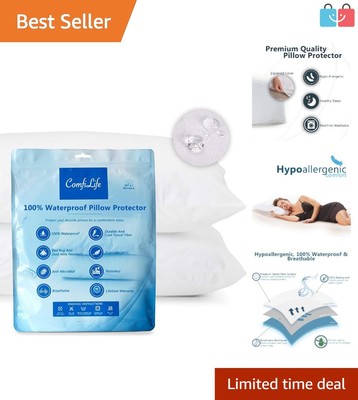 Ultimate Comfort 100% Waterproof Tencel Pillow Protectors - Set of 2, Standard