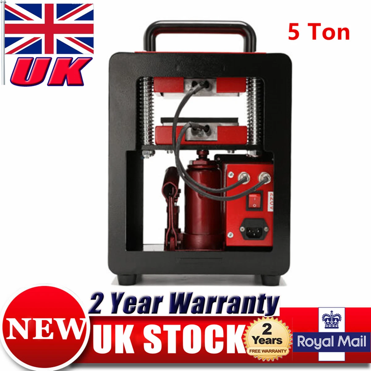 Heavy Duty Hydraulic Tech Heat Press Machine Tool 5 Ton Dual Heating Plates UK