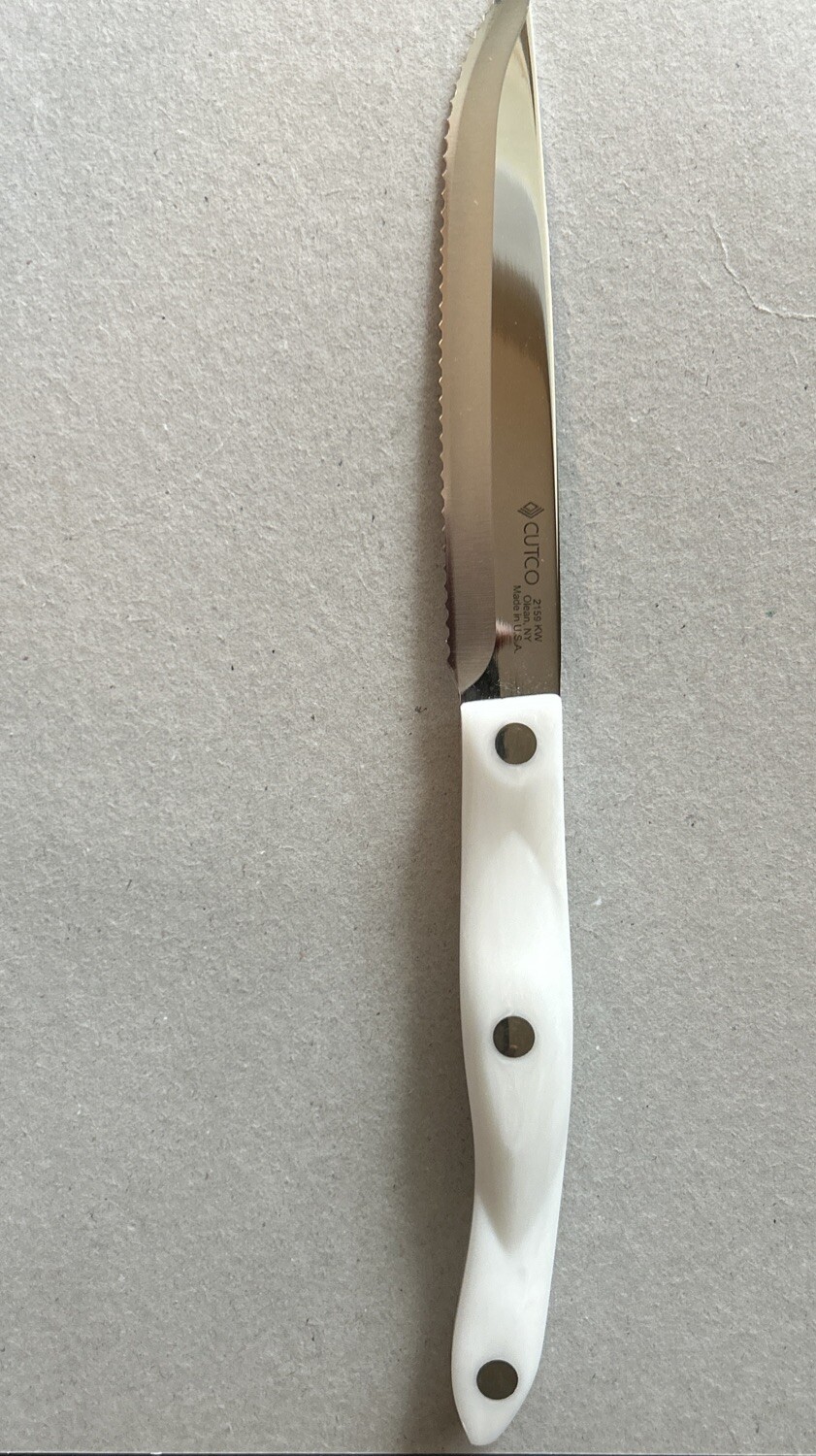 •NEW• Cutco Steak Knife 2159 5” Blade White Serrated Edges. Free Fast