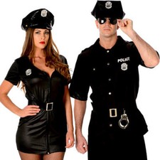 Police Officer Adults Fancy Dress American Cop Ladies Mens Uniform Costumes