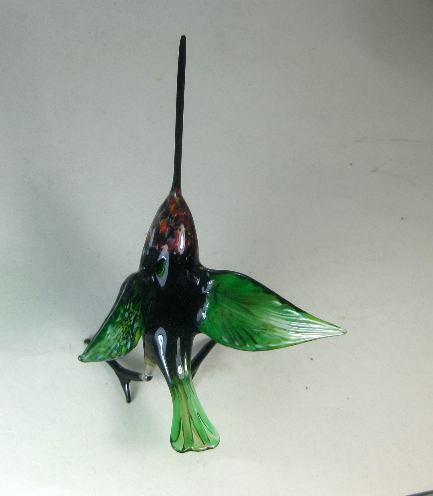 hand blown glass animal bird hummingbird murano style figurine ornament green eBay