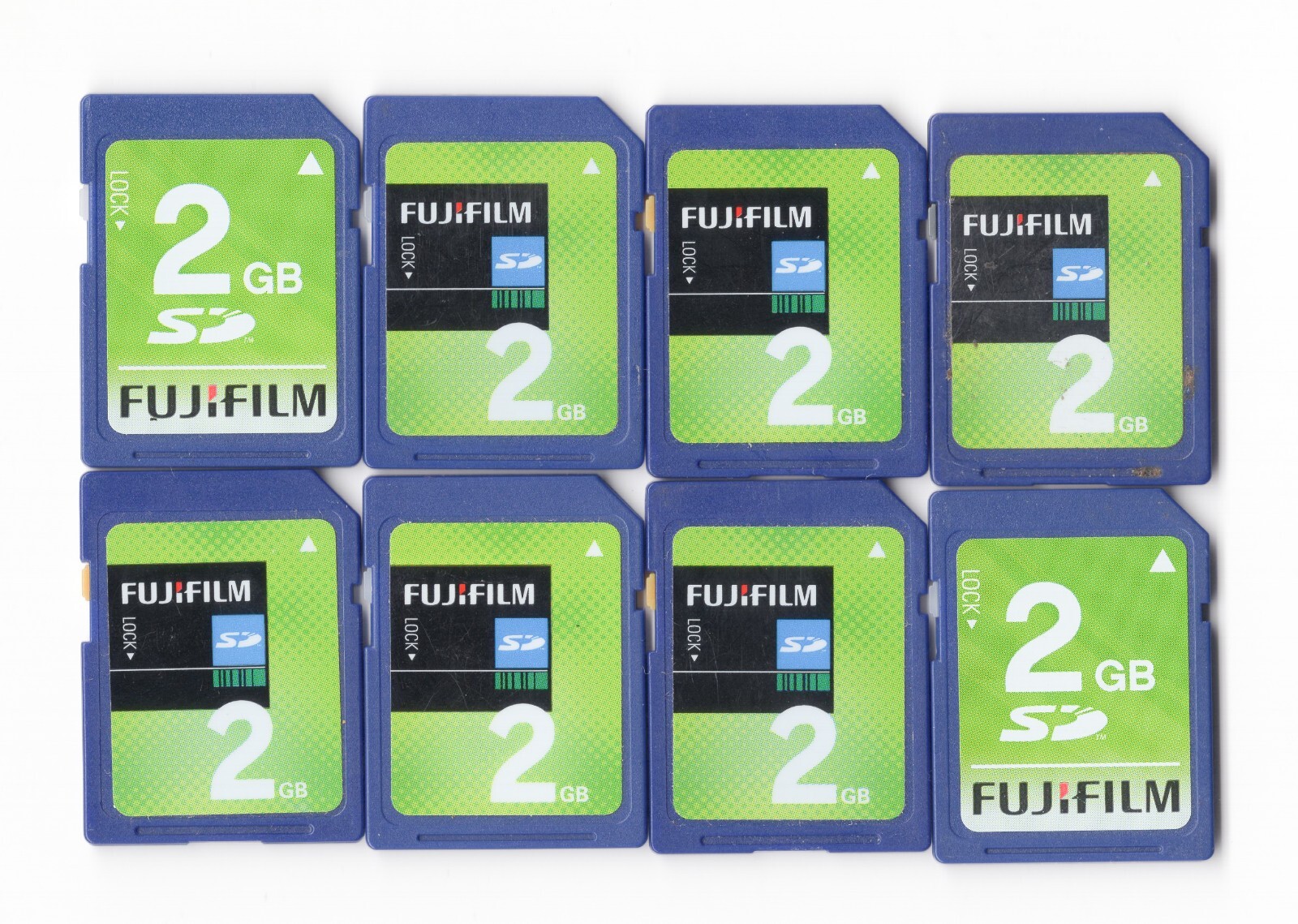 Lot Of 8x Fujifilm 2GB SD Camera Memory Cards