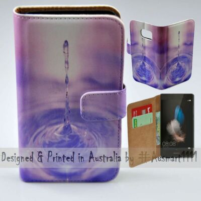 For Huawei Series - Liquid Splash Theme Print Wallet Mobile Phone Case Cover