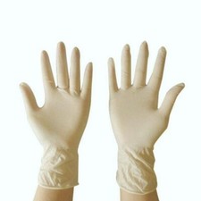 100 White Single Use Latex Rubber Surgical Gloves Safety PPe Work Wear 50pairs