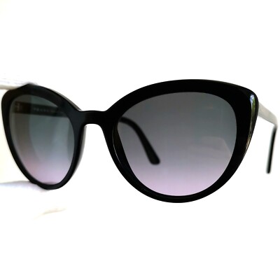 occhiali da sole PRADA SPR 02V sunglasses black frame cateye purple lenses y2k