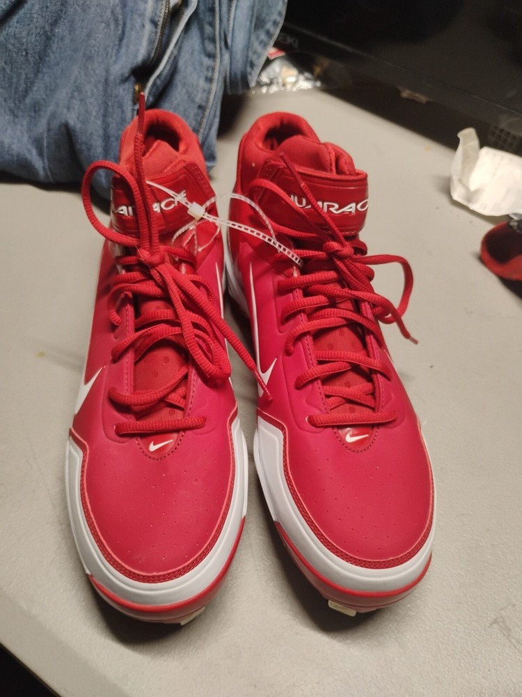 NEW NIKE AIR HUARACHE BASEBALL METAL CLEATS MEN SIZE 13 RED (MODEL 467796-611)
