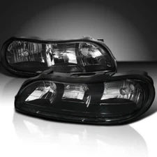 HOLIDAY RAMBLER VACATIONER 2001 PAIR BLACK HEADLIGHTS HEAD LIGHTS FRONT LAMPS RV