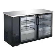 Falcon Food Service 69" Glass Door Back Bar Cooler w/ Black Vinyl Exterior
